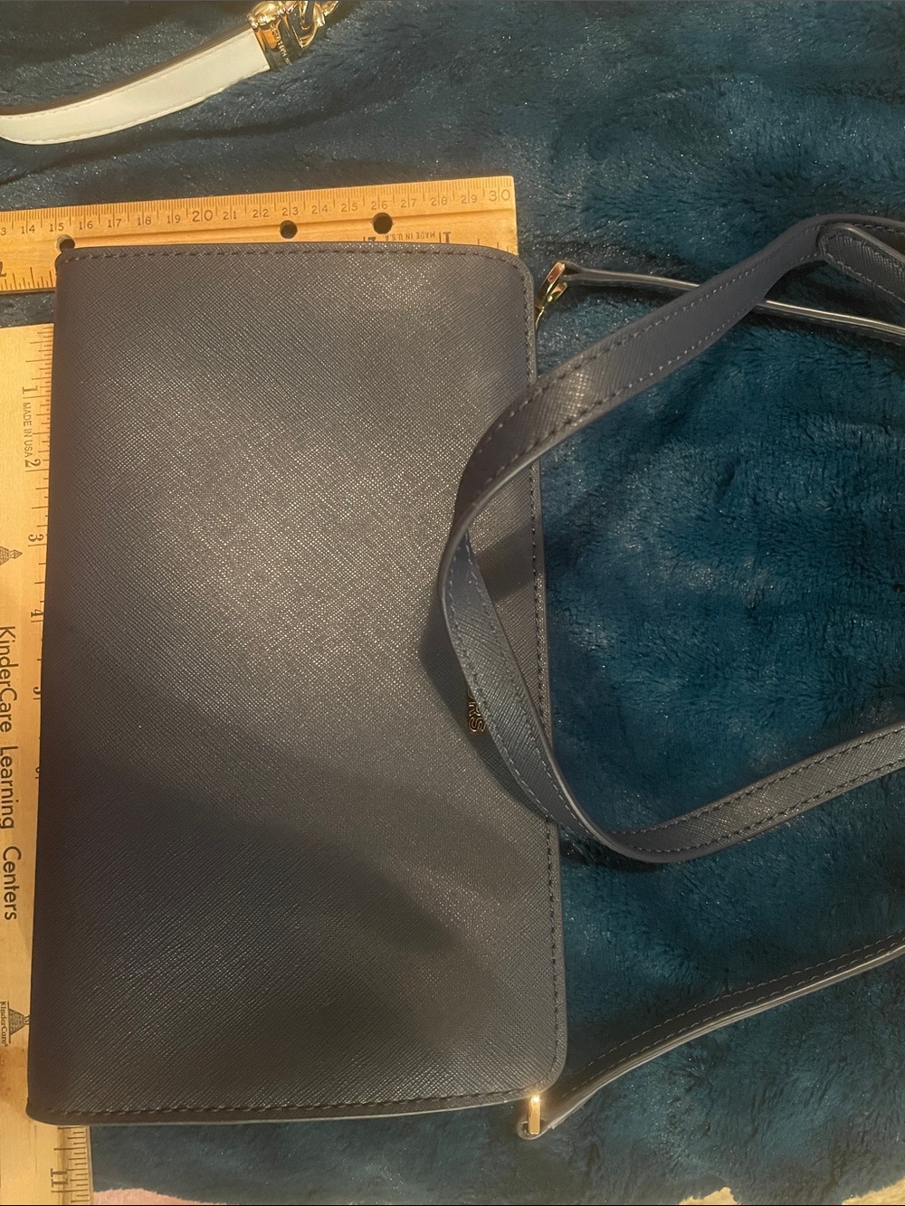 Michael Kors Navy Saffiano Leather Messenger Bag
